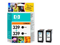 Paquete de 2 cartuchos de tinta negra para inyeccin de tinta HP 339 (C9504EE)